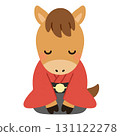 Horse New Year's card illustration material 131122278