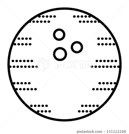 Black line bowling ball. Vector monochrome illustration, icon of sport equipment Black line bowling ball. Vector monochrome illustration, icon of sport equipment 131122288