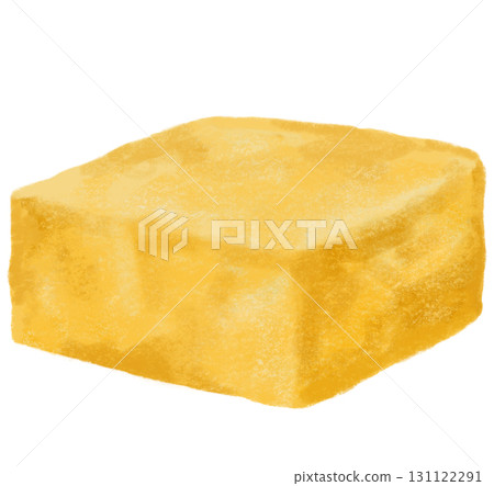 yellow turmeric powder tofu healthy food watercolor illustration painting 131122291