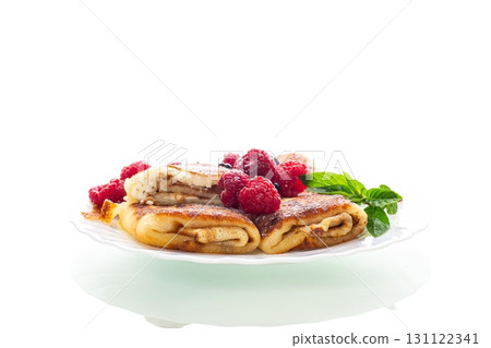 Delicious cottage cheese pancakes with powdered sugar Delicious cottage cheese pancakes with powdered sugar 131122341