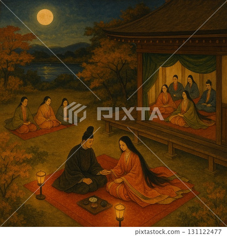 Moonlit Feast: Heian Fantasy - Generative AI 131122477