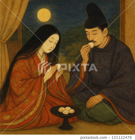 Three-day rice cakes: Heian fantasy - Generative AI 131122478