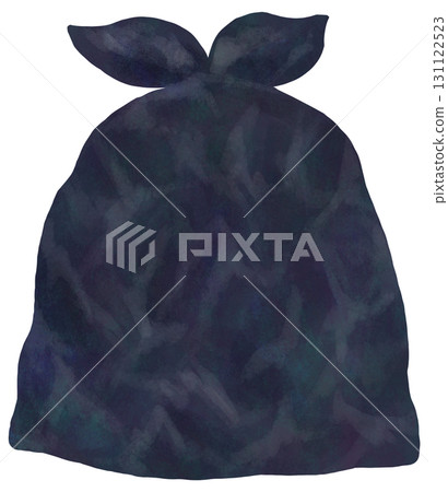 Illustration of a black garbage bag Illustration of a black garbage bag 131122523