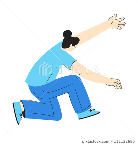 Mental Health with Woman Character Give Hand Support Gesture to Overcome Difficulty Vector Illustration Mental Health with Woman Character Give Hand Support Gesture to Overcome Difficulty Vector Illustration 131122696