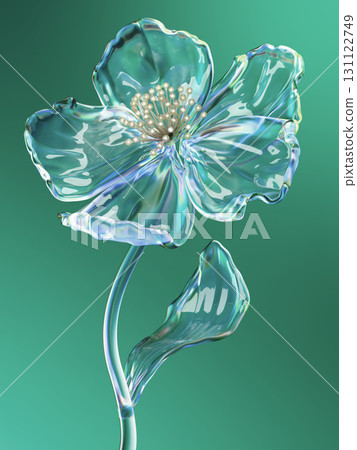 Elegant Glass Flower Against a Gradient Green Background Elegant Glass Flower Against a Gradient Green Background 131122749
