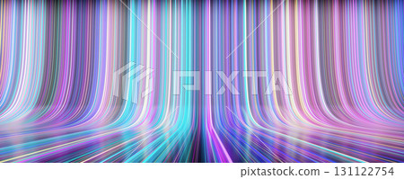 Gradient Neon Curved Light Streams 131122754
