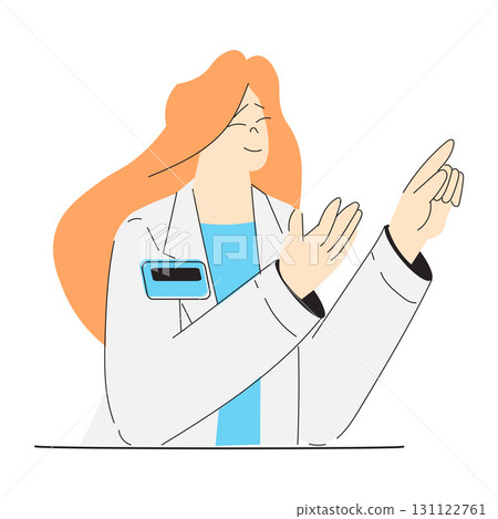 Woman Psychologist Talk and Give Advice Vector Illustration Woman Psychologist Talk and Give Advice Vector Illustration 131122761