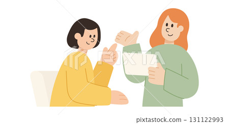 Vector cartoon illustration of teamwork people talking and discussing together. Collaboration, communication, and business concept. Vector cartoon illustration of teamwork people talking and discussing together. Collaboration, communication, and business concept. 131122993