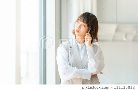 A young woman/businesswoman thinking 131123038