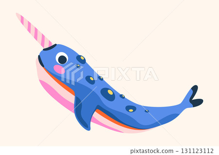 Vector swordfish icon. Narwhal or sword fish, billfish. Aquatic predator animal with elongated bill. Pelagic deep water or underwater creature. Nautical and aquatic, marine wildlife. Maritime zoology. 131123112