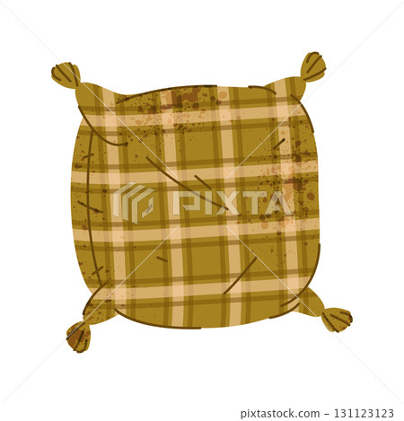 Vector soft pillow icon. Home bed cushion for sleep icon. Rest and comfort, bedding and sleeping accessory. Bedroom and home interior decorative element. Square relaxing object for nap, snooze. 131123123
