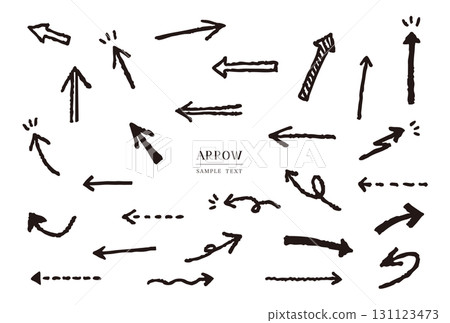 黑白手繪箭頭插圖集 131123473