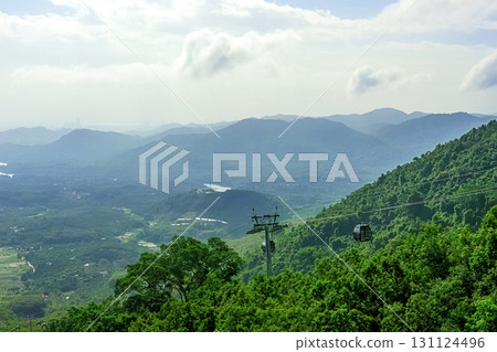 View of the beautiful jungle depths of Yanoda Park on Hainan Island, China. 131124496