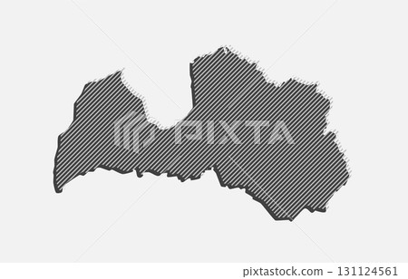 Abstract map of Latvia, parallel grey lines Abstract map of Latvia, parallel grey lines 131124561