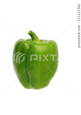 Green sweet pepper bell isolated on white background 131125362