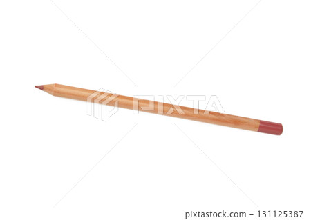 Beige lip liner pencil isolated on white background. Beige lip liner pencil isolated on white background. 131125387