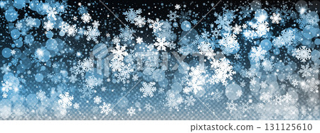 Snow abstract background with winter blue effect and snowflake vector design. Flake ice cold pattern for transparent white overlay. Realistic falling snowy texture. Snow abstract background with winter blue effect and snowflake vector design. Flake ice cold pattern for transparent white overlay. Realistic falling snowy texture. 131125610