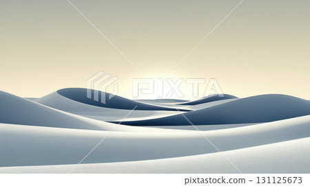 serene landscape of soft, undulating sand dunes under gentle sun. smooth curves create tranquil atmosphere, evoking sense of peace and calm serene landscape of soft, undulating sand dunes under gentle sun. smooth curves create tranquil atmosphere, evoking sense of peace and calm 131125673