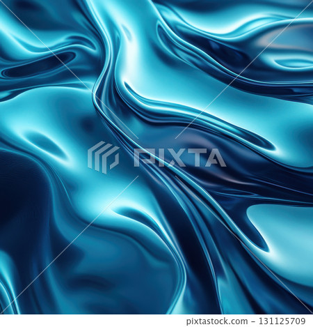 mesmerizing 3D illustration of fluid, calming blue textures that evoke tranquility and depth. smooth, reflective surfaces create serene atmosphere 131125709