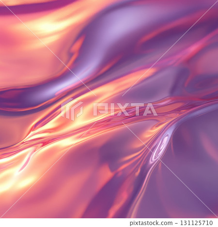 Calming and fluid 3D illustration with soft, flowing textures in shades of purple and pink, creating serene atmosphere Calming and fluid 3D illustration with soft, flowing textures in shades of purple and pink, creating serene atmosphere 131125710