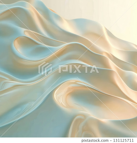 serene 3D illustration featuring calming fluid backgrounds with soft, flowing textures in pastel colors. gentle waves create tranquil atmosphere 131125711