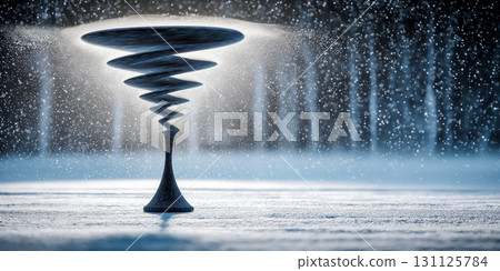 奇妙的煙霧被發光的粒子包圍，抽象的旋轉光流 131125784