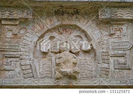 Stone pattern on facade at Chitzen Itza 131125871