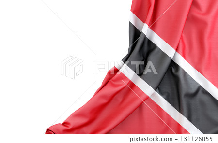 Flag of Trinidad and Tobago with empty space on the left. Isolated. 3D Rendering 131126055