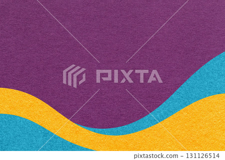Textured dark violet paper background with turquoise yellow wavy lines and waves, copy space for banner, presentation Textured dark violet paper background with turquoise yellow wavy lines and waves, copy space for banner, presentation 131126514