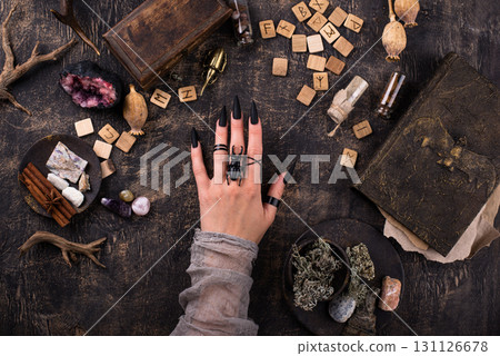 Esoteric magical background with runes. Esoteric magical background with runes. 131126678