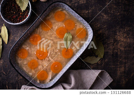 Aspic with chicken meat and carrot 131126688
