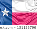Ruffled flag of Texas, USA. 3D Rendering 131126796