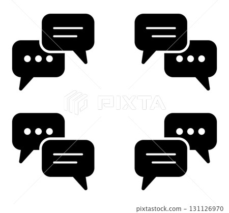Chat bubbles icon set with speech dialogue symbols, modern black communication pictograms, conversation design collection for web, mobile app, social media, digital network interface illustration Chat bubbles icon set with speech dialogue symbols, modern black communication pictograms, conversation design collection for web, mobile app, social media, digital network interface illustration 131126970