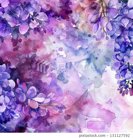 purple watercolor background. Festive day concept banner. For text and card 131127592