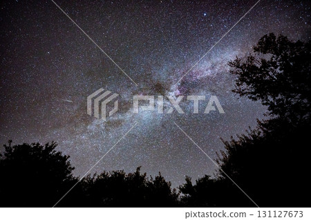View universe space shot of milky way galaxy with stars on a night sky background.The Milky Way is the galaxy that contains our Solar System. 131127673