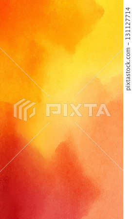 Watercolor-style orange and red gradient background, vertical, abstract art texture 131127714