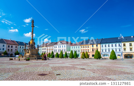 The Main Square and the Plague Column built in 1717-1720 in the Moravian Trebova (Moravska Trebova), Moravia, Czech Republic The Main Square and the Plague Column built in 1717-1720 in the Moravian Trebova (Moravska Trebova), Moravia, Czech Republic 131127981