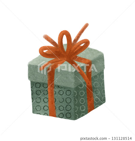 Stylish Gift Box Beautifully Adorned with a Bright Orange Ribbon Perfect for Any Occasion 131128514