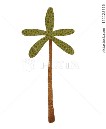 A beautifully stylized illustration of a palm tree, perfect for various tropical themes 131128516