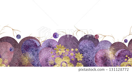 An Elegant Watercolor Floral Background that features beautiful Purple Tones in artful design 131128772