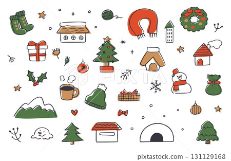 Christmas illustration set Christmas illustration set 131129168