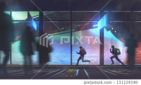 Passengers Rushing to a Sci-Fi Transport Passengers Rushing to a Sci-Fi Transport 131129190