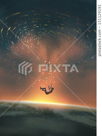 Man Falling Into a Cosmic Vortex Man Falling Into a Cosmic Vortex 131129191