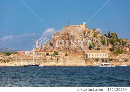 Old Fortress of Corfu Greece seen from sea on sunny day 131129234