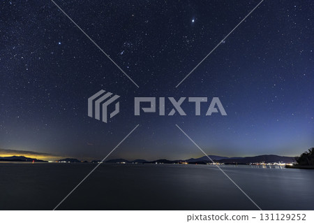 瀨戶內冬季星空景觀 獵戶座向西傾斜 131129252