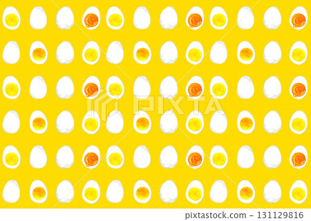Boiled egg seamless pattern, hand-drawn watercolor illustration background material Boiled egg seamless pattern, hand-drawn watercolor illustration background material 131129816