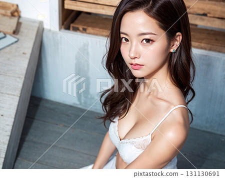 A woman in a white bikini A woman in a white bikini 131130691