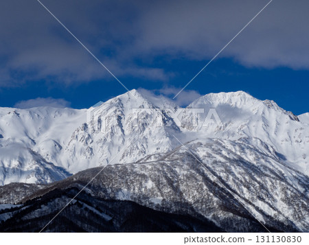長野縣白馬村北阿爾卑斯山的隆冬 131130830