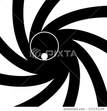James rifled gun barrel grooves. Abstract horizontal background inside a gun barrel vector pattern, rifled channels. 131131184