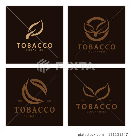 tobacco leaf logo,tobacco field and tobacco cigarette logo template design vector 131131247